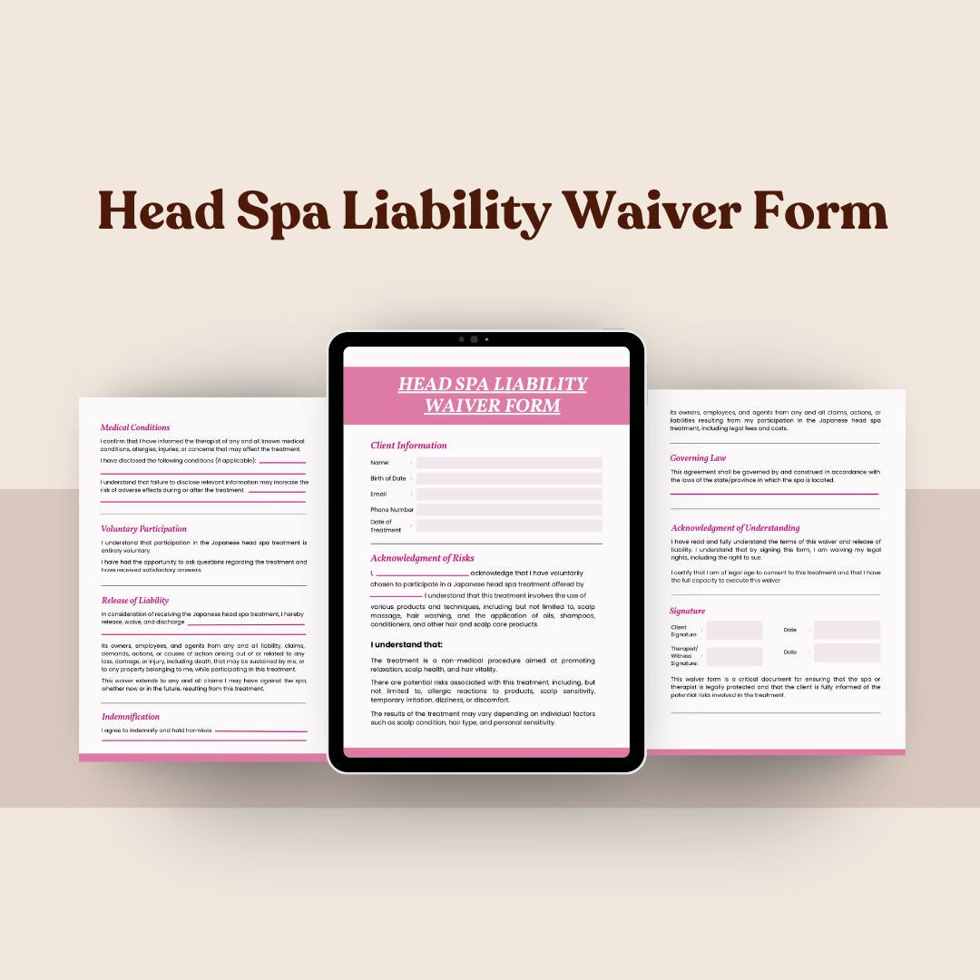 Japanese Head Spa Liability Waiver Form